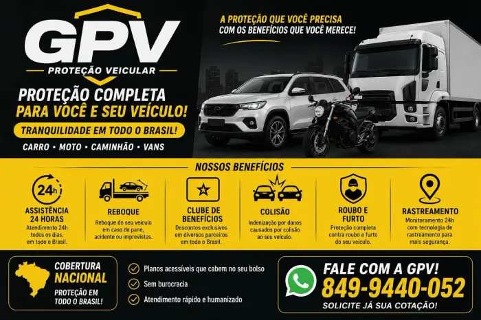 PROTEÇÃO COMPLETA PARA CARRO, MOTO, VANS...
