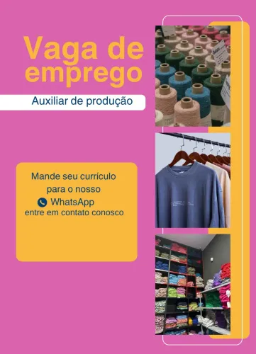 Temos vaga para auxiliar de produção