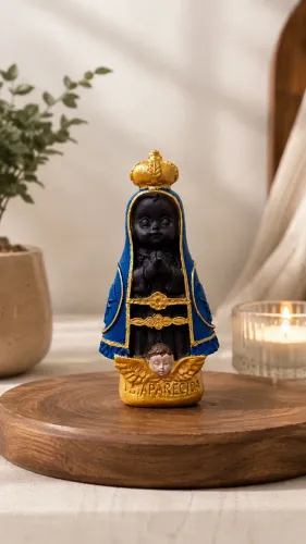 Imagem Sacra Infantil Nossa Senhora Aparecida 7 cm em Resina