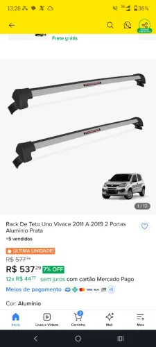 Rack pra Fiat uno. Prime