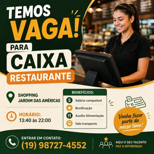 Vaga Caixa de Restaurante