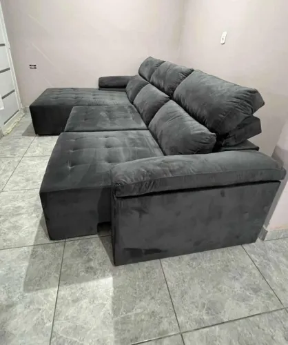 Sofá modular reclinável - cinza escuro