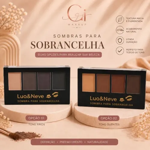 Paleta de Sombras para Sobrancelha Lua & Neve
