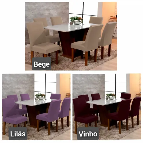 Kit 4 capas para cadeiras lisos