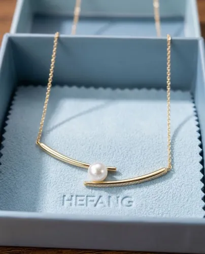 Colar Feminino com Pérola HEFANG + Caixa e Sacola Original Kit Luxo Presente
