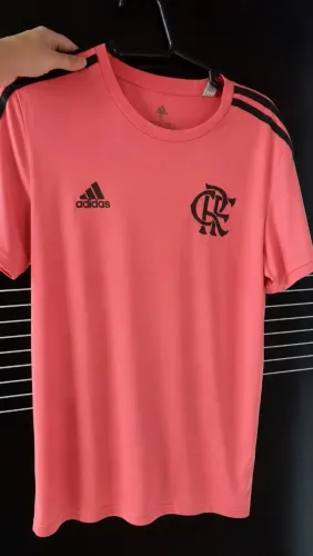 camiseta flamengo 3 STRIPES rosa unissex 