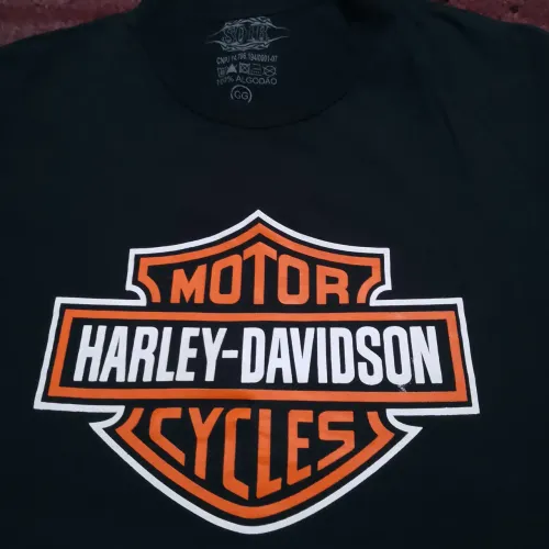 Camisa Harley Davidson preta GG algodão puro. Estampa na frente e atrás