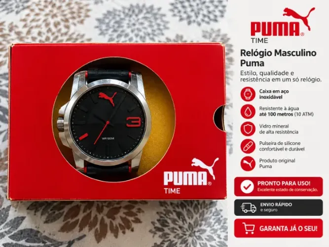 RELOGIO PUMA ULTRASIZE GRANDE modelo PU102941003 ORIGINAL NOVISSIMO C CAIXA ORIGINAL!