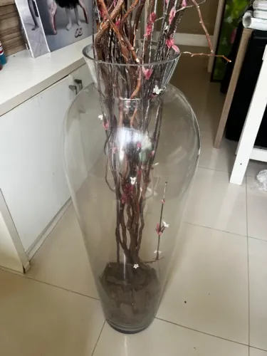 Vaso de vidro transparente 
