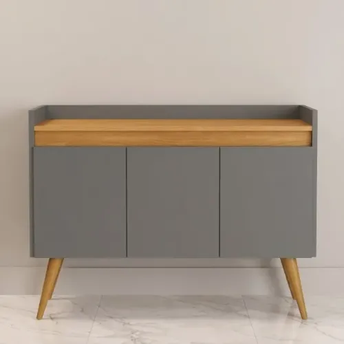 NOVO! Buffet Gold com 3 portas Cinza/Mel!