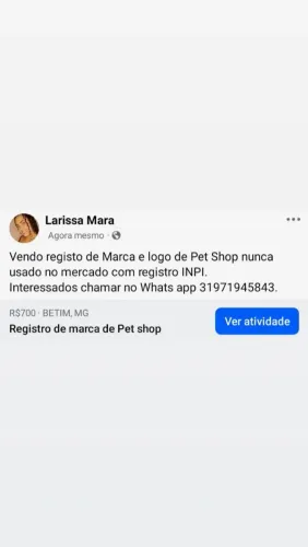 Vendo registo de marca e logo de Pet Shop 