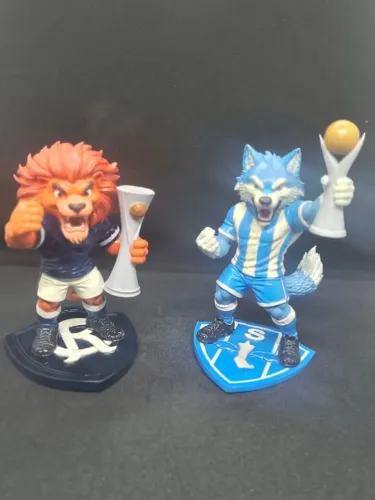 Mascotes Paysandu e Remo em Resina Pintados à Mão - 13cm | Colecionáveis