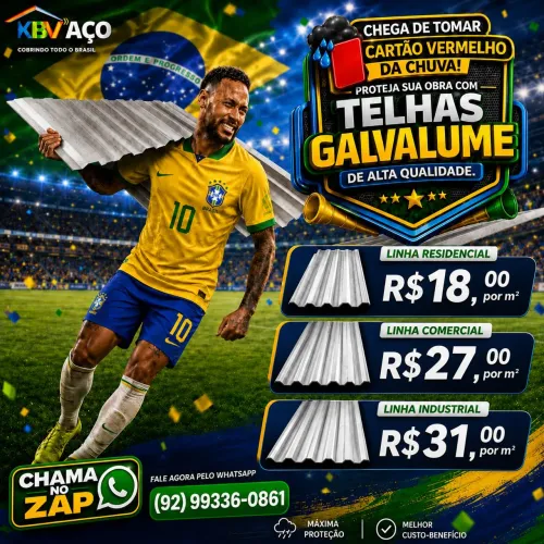 Telhas galvalume direto de fábrica