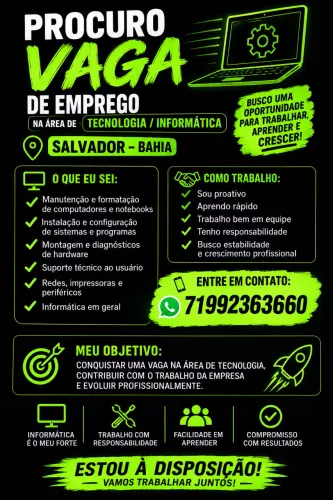 Trabalho com tecnologia - informática