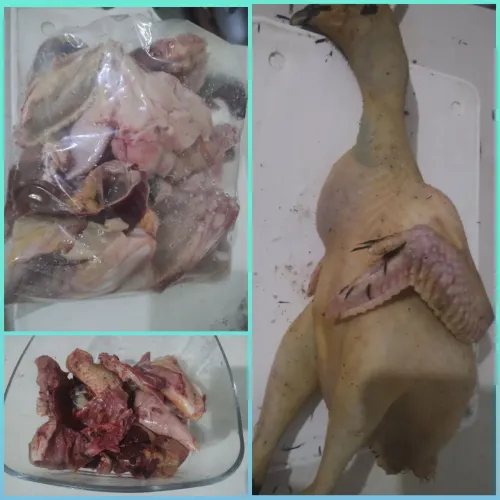 Galinha caipira abatida 