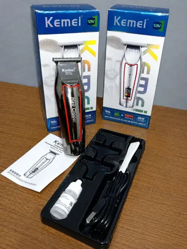 Máquina de acabamento Kemei KM-034 profissional recarregável com display digital