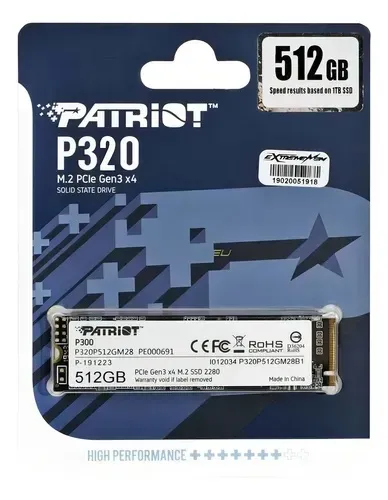 SSD M.2 NVMe 512GB Patriot P320 - Excelente Estado
