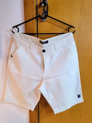 Bermuda de linho branca Polo Wear - 40