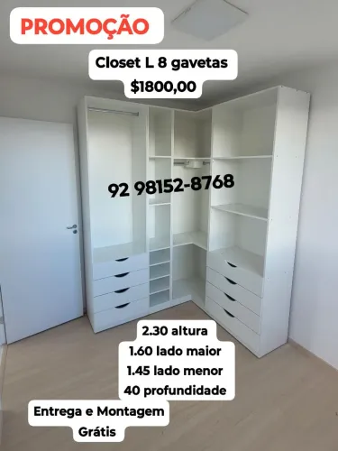 Closet Planejado em L 40 profundidade