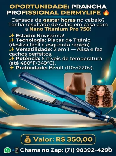 Prancha profissional nano Titanium dermalife 