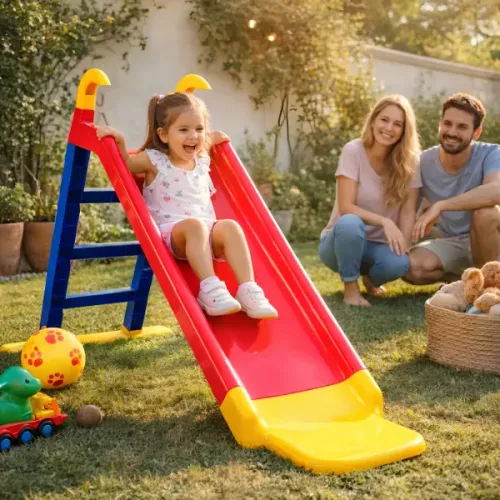 ESCORREGADOR INFANTIL BEL BRINK COLORIDO COM ESCADA, EXTENSÃO E APOIOS - DIVERSÃO SEGURA.