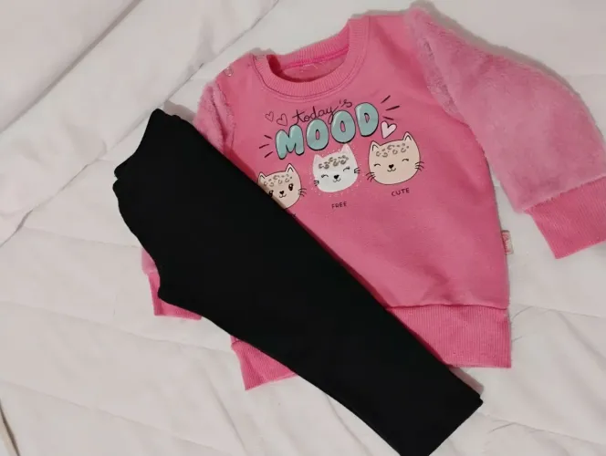 Blusa Flanelada Tamanho 1 calça flanelada Elian tamanho 3