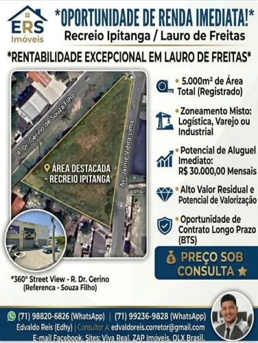 TERRENO PREMIUM 5.000m² - O CORAÇÃO LOGÍSTICO DE LAURO DE FREITAS<br>