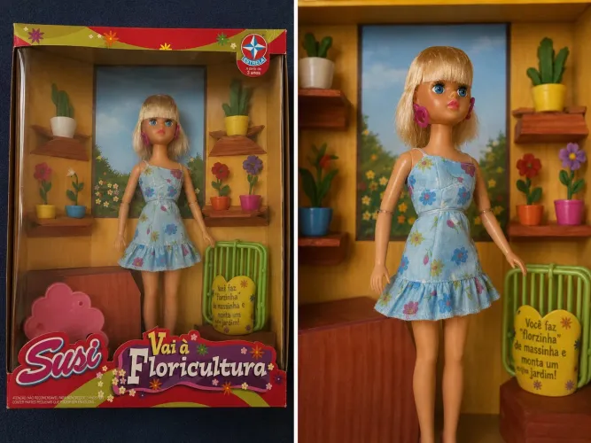 Boneca susi vai a floricultura 