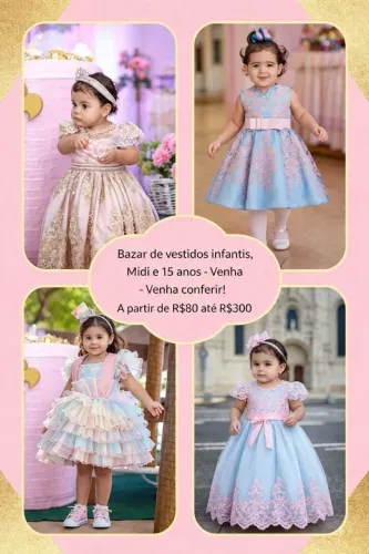 Vestidos infantis e adultos para festa