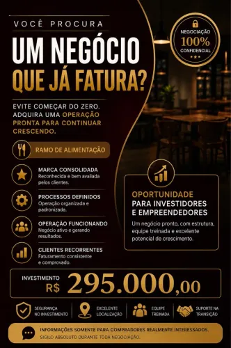 Oportunidade de negócio no área alimentícia