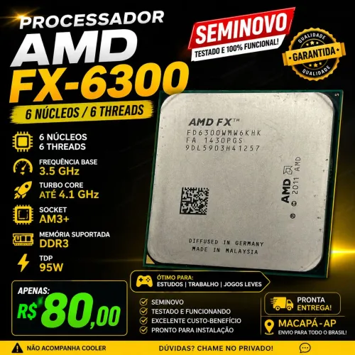 PROCESSADOR AMD FX 6300