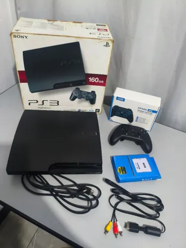 PS3 SLIM DESBLOQUEADO HEN + Controle Spark N5 + conversor AV2HDMI