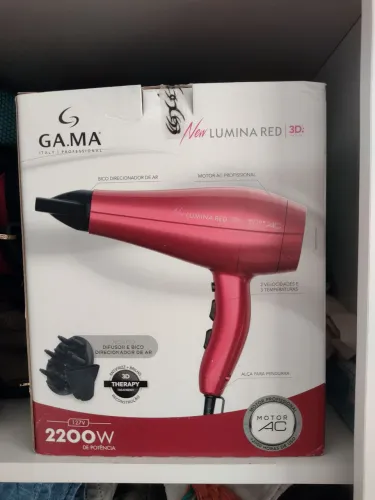 Secador gama New lumina red 3D  com difusor 2.200W novíssimo 