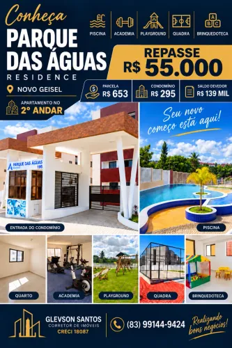 Repasse de apartamento no parque das águas 