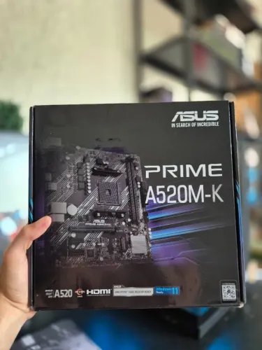 Placa-Mãe ASUS Prime A520M-K (Soquete AM4) - Pronta para Ryzen 5000 & Windows 11