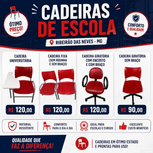 Cadeiras de escritorio e giratorias