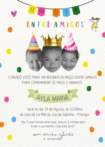 Convite digital infantil