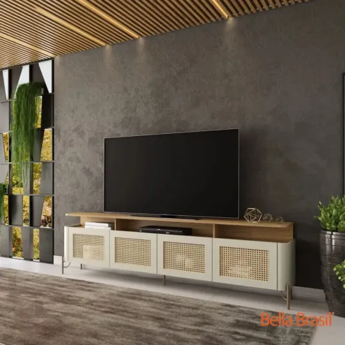 Rack Rattan Eleganza (Impecável, Pouco Uso)