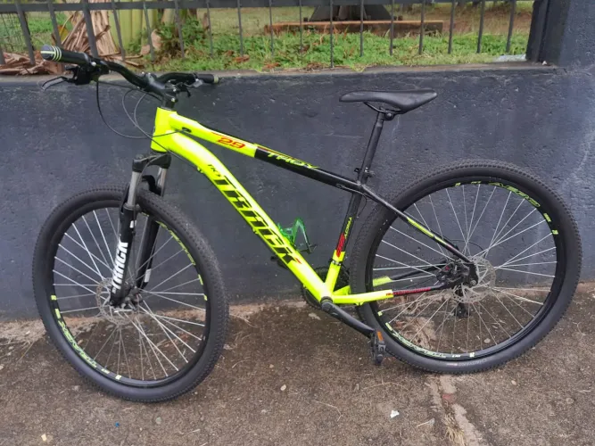 Bicicleta Aro 29 TK3 Track Troy, 21 marchas, Verde Neon e Preto - Track & Bikes