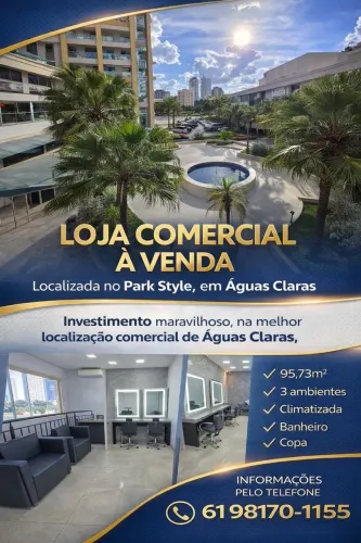 Loja comercial com mezanino 95,73 m2 Park Style Águas Claras/DF alugado, renda imediata