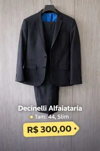 Terno Social Slim semi-novo em ótimo estado