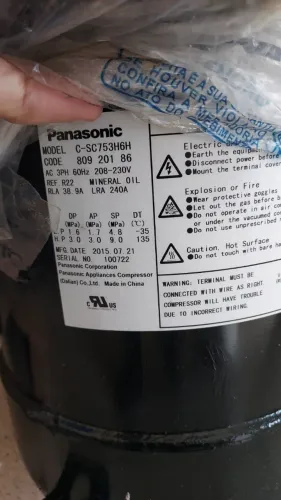 Compressor ar cond 10 TR R22 220V *NOVO*
