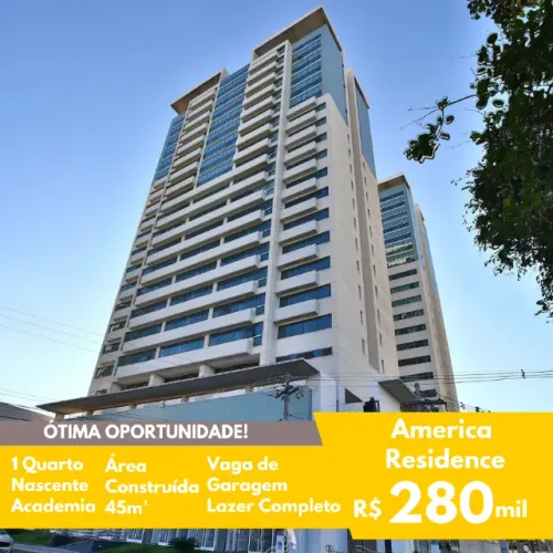 FIT - Venda - América Residence - 1 Quarto - Nascente - Porteira Fechada