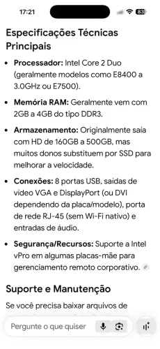 CPU Computador CoreDuo 2