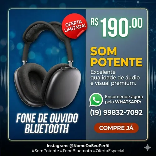 Fone de ouvido bluetooth