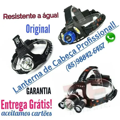 Vários modelos de lanterna de cabeça profissional bateria recarregável led.