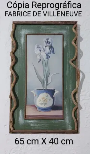 Quadro Painel decorativo Vintage. Assinado<br>Fabrice de Villeneuve <br>L 'oeil Iris