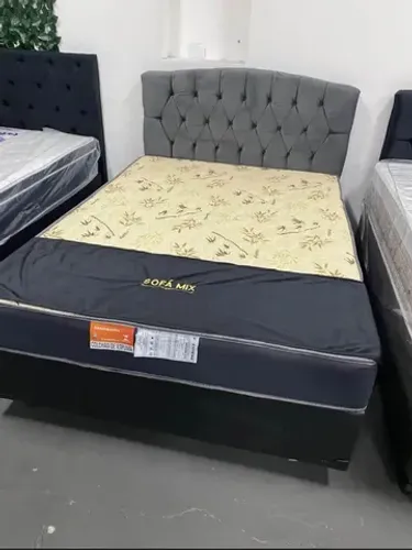 Cama box casal colchão espuma D33