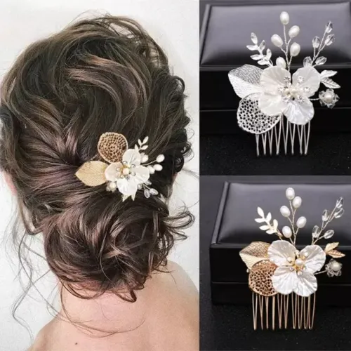 Grampo Enfeite Flor para Cabelo Grinalda - Penteado Noiva Casamento Daminha Madrinha