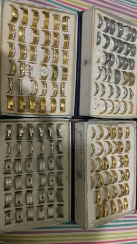 Anéis de Aço e Ouro 18k - Diversos Tamanhos